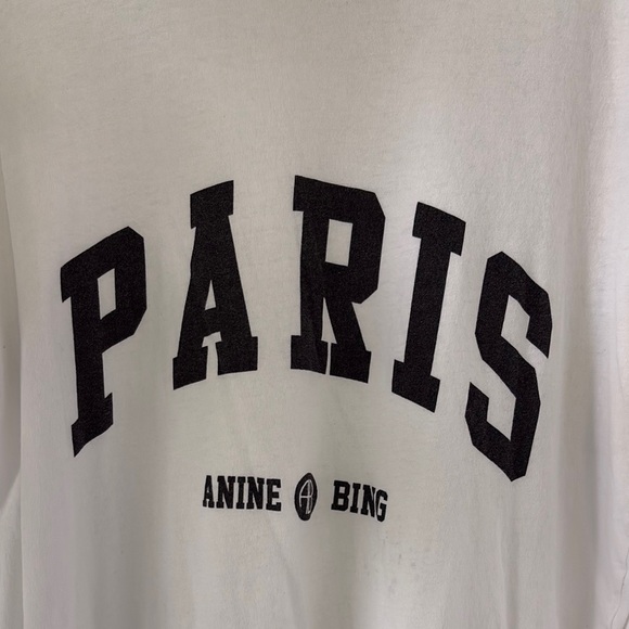 Anine Bing Paris T-Shirt in Black and White - Picture 3 of 7